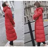 Manteau d'hiver en coton pour femme, Parka longue 6XL, couleur blanc, rouge, vert, à la mode, vêtements à capuche, manteau chaud, L220730