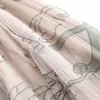 Tigena 90cm Maxi Tulle Skirt 여성 한국어 스타일 패션 아름 다운 인쇄 라인 높은 허리 Pleated 긴 여성 핑크 블랙 220317