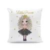 Kudde Case Cartoon Style Ballet Girl Print Pillow Case Short Plush Decor Cute Dancer Pillow Case Home Office Child Cushion Cover 220714