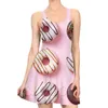 Модное повседневное красивое фруктовое платье мини -3D -принт летнее женское сексуальное платье платье без рукавов плиссированные пляжные платья W220616