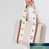 Casual Fashion Shopping Bags Female Letter Print Stripe Evaluating Bags Large Capacity Tote Canvas Japanese Handbag