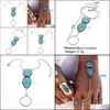 Braccialetti con ciondoli Boho Bracciale Gioielli Spiaggia Retro Etnico Turchese Link Gioielli a mano Yydhhome Drop Delivery 2021 Yydhhome Dhxib