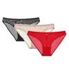 Varsbaby sexy yarn bow diamond transparent underwear low-rise briefs solid S-XXL panties 3pcs/lots 220426