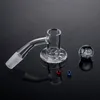 Beveled Edge Spinner Cap Glass Marble Ruby Pearls Smoking Accessories 10mm 14mm Male Joint 45 90 Degree Blender Spin Quartz Banger Nails Tobacco Tools BSQB01