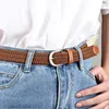 Cintos 120 cm cores feminino casual malha pino fivela masculino cinto tecido lona elástico expansível trançado estiramento para mulheres jeans