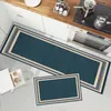 Carpets Anti-slip Kitchen Floor Mat Blue Lattice Rug Bath Long Strip Absorption Doormat Entrance Balcony Living Room Household Car247P