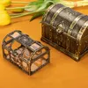 Vintage Transparent Pirate Treasure Storage Box Organizer örhängen Crystal Gem Jewelry Trinket Women Display Travel Case 220809