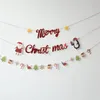 Christmas Decorations Banner Paper Garland Hanging Flag Santa Claus Snowman Deer Xmas Tree Bunting Merry Decoration For Home DecorChristmas