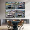 24時間のルマンレーシングカーポスターキャンバスプリントノルディックポスターウォールアート写真リビングルームの家の装飾