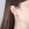 Cerceau Huggie S925 TrendyColor 2mm 0,42ct Total VVS1 Moissanite boucle d'oreille pour femmes bijoux finsHoop8646271