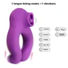 Cock Ring Vibrator Penis Clitoral Stimulation Couple Ringssexy Toys for Man Clit Sucker Tongue Licking Remote Control