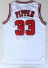 Mens Sports Shirts Embroidery 1# Derrick Rose Red Jerseys Basketball The Worm 91# Dennis Rodman White Black 33