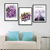 STYLISH GRIL Purple Lily LIFE IS BELIVED 3p KIT Toile Peinture Moderne Décoration de La Maison Salon Chambre Décoration Murale Image