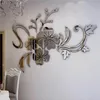Pegatinas de pared 3D Etiqueta de espejo Acrílico Flor Arte Calcomanía para sala de estar Decoración moderna Dormitorio Mural Adorno extraíble