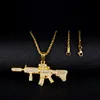 Men's Cool Gun Pendant Personality Hip-hop Jewelry Alloy Full Drill M4 Rifle Domineering Fashion Accessories for men and women