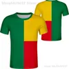 BÉNIN t-shirt gratuit sur mesure nom numéro ben bricolage imprimer po pays t-shirt bj nation drapeau collège béninois noir rouge vêtements 220702