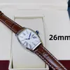 Montre à quartz classique pour femme, boîtier en acier inoxydable de 26 mm, bracelet en cuir, miroir saphir, montre de sport étanche en diamant, boucle en forme de baril, 2022