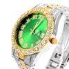 pour Bling Miami Chaîne Cubaine Bracelet Iced Out Hommes Hip Hop Montre De Luxe En Or Femmes Reloj2ZE4