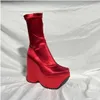 Bottes à talons hauts pour femmes, chaussures sexy à semelles épaisses, mi-tube, nouvelle mode automne et hiver 2022, bottines à talons épais et fermeture éclair latérale