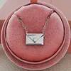 Women Envelope Shape Pendant Necklace Gift Necklaces for Love Girlfriend with Card I Love You Fashion Jewelry