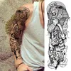 NXY tatouage temporaire grand Lion manches longues s pour hommes femmes noir horloge soldat autocollant fausse fleur corps Art bras Tatoos 0330