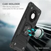 Magnetic Metal Finger Ring Holder Armor Shockproof Cases For Huawei Mate 40 Pro Plus Mate 40 Lite TPU Bumper Hard PC Back Cover