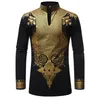 Ethnic Clothing Black African Dashiki Print Shirt Men 2022 Fashion Hip Hop Streetwear Afrian Clothes Slim Fit Long Sleeve Male ChemiseEthnic