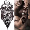 NXY tatouage temporaire forêt noire autocollant pour hommes femmes enfants tigre loup mort crâne faux henné squelette roi Animal Tatoo 0330