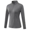 Tenue de yoga femmes haut de sport à manches longues Fitness chemises fermeture éclair course hauts d'entraînement en plein air Jogging Sport chemise séchage rapide WearsYoga