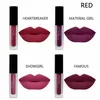 Gloss à lèvres Huda réglé quatre couleurs mate étanche à lèvres antiadhésive antiadhésive maquilleurs femmes Cosmetic Lief Care Wholesale