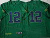 NCAA University 12 Ian Book College Jersey Football 3 Joe Montana All Szygowany zespół granatowy biały zielony kolor dla fanów sportu oddychaj czysty bawełniany wysoki/dobry