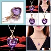 Pendant Necklaces Luxury Heart Amethyst 18K Gold Plated Stone Natural Purple Diamond Necklace Female Clavicle Chain Carsh Carshop2006 Dhobo