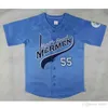 Xflsp GlaC202 Kenny Powers #55 Myrtle Beach Tritons Maillot de Baseball Bleu