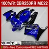 Blauwe zwarte bakken voor HONDA CBR250 CBR 250RR 250 RR CC 250CC 1990 1991 1993 1994 1996 1997 1998 1999 131NO.126 CBR250RR MC22 90 91 92 93 94 95 96 97 98 99 Injectielichaam