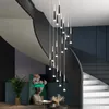 Lampy wiszące czarne schody żyrandol nowoczesny dupleks budynek wewnętrzny Deco salon pudełko żyrandole Lampa jadalnia LED LINE LINE LINE LINE LINE