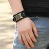 Punk Style Adjustable Wide PU Leather Identification Bracelets Gothic Women Men Alloy Belt Buckle Wrap Bangle Female Jewelry gift
