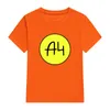 T-shirts Merch A4 pour enfants T-shirts Printemps Été Famille Vêtements Garçon Big Yellow Logo Print Fashion T-shirt Girl's Casual Te