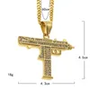 Gold Chain Gun Shape Pistol Pendant Necklace For Mens Fashion Hip Hop Cuban Link Chains Halsband smycken