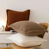 Cushion/Decorative Pillow Soft Plain Cushion Cover 45x45cm Fleece Ivory Brown Coffee Sham For Home Decoration Bed Sofa Couch WarmCushion/Dec