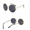 Sonnenbrille Luxus Runde Biene Frauen Männer Retro Marke Designer Metall Rahmen Übergroße Sonnenbrille Weibliche Grandient Shades OculosSunglas9464914