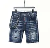 Летние мужские короткие джинсы с вышивкой Ripped Fashion Casual Hip Hop Streetwear Мужские джинсовые шорты Брюки