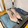 sapatos sociais de luxo mocassins femininos de grife salto alto de couro brilhante salto alto com alça traseira com caixa tamanho 3540