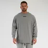 Men's T-Shirts Pure Cotton Oversized Tshirt Casual Long-sleeved T Shirt Winter Bottoming Gyms Joggers Fitness Round Neck Top Pullover