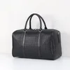 Duffel Bags Woven Travel Bag Large Capacity PU Leather Handbags Black Men's And Women's Crossbody Short Trip Luggage ToteDuffel