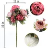 13 Hoofd Artificial Peony Flowers Vintage Bouquet Silk Fake Peonies Flowers For Table Wedding Decoratie Kran Diy Scrapbooking 220523