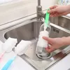 Reiniging borstels willekeurige kleur spons lange handgreep cup borstel verwijderbare kopjes reiniging gemakkelijk te reinigen glazen baby fles keuken reinigingsgereedschap