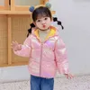 겨울 아기 ​​소녀 재킷 따뜻한 후드가있는 지퍼 소년 다운 자켓 귀여운 곰 베이비 재킷 신생아 생일 선물 어린이 옷 0-4Y J220718