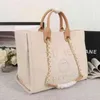 Designer Evening Påsar Luxury Tote Handbag Pearl Letter CC Brandch Women Canvas Bag Label Ryggsäck Kvinnor Beach Handväskor Purse Ladies Chain Ryggsäckar 5ESJ