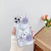 Straight edge TPU retro flowers phone cases for iPhone 11 12 13 pro promax X XS Max 7 8 Plus case cover