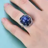 Cluster Rings Gem's Beauty 10x12mm Lab Star Sapphire 3x5mm 925 Sterling Silver Modern Luxury Style for Women Fine Jewelry Cluster